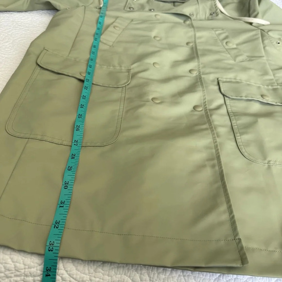 J Crew Green Double-breasted raincoat size MP - Picture 16 of 16
